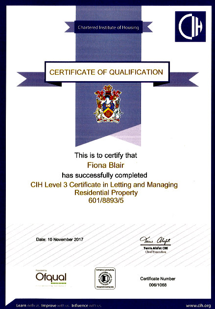 letting certificate